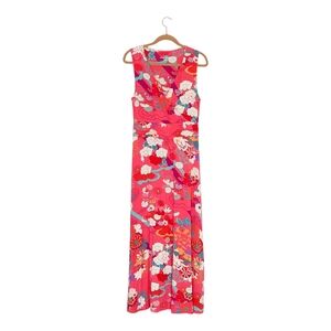 Soft Surroundings Posie Medium Sleeveless Surplice Sunkissed Floral Maxi Dress